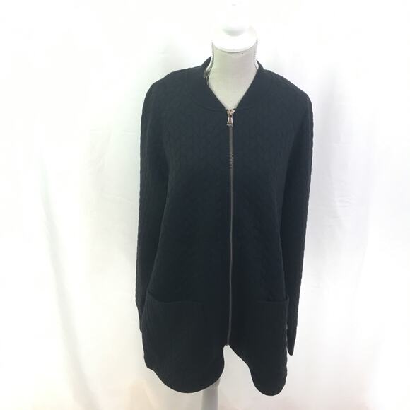 Isaac Mizrahi Live Jacquard Cable Knit Jacket XS - Picture 1 of 15